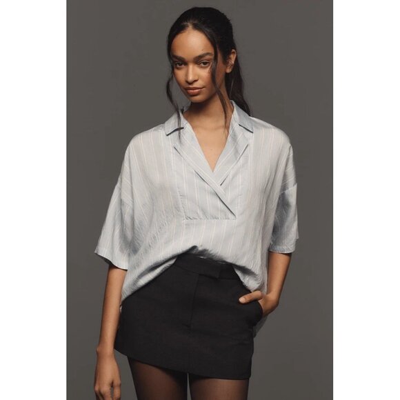 NWT Size L - Anthropologie The Dylon Short-Sleeve Wide-Placket Top (NWT US$ 98) - Picture 4 of 16